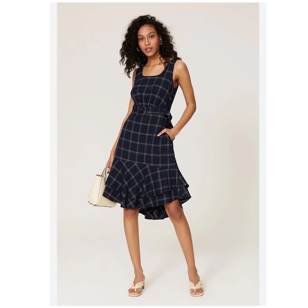 Great Jones Heart Add to Hearts Blue Plaid Dress Sz XS